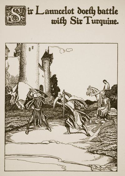 Sir Launcelot Doeth Battle with Sir Turquine, Illustration from 